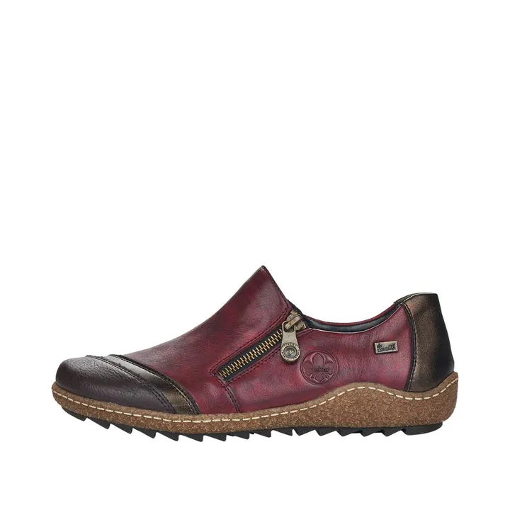 Rieker L7571 WINE MULTY  Waterproof zip fastening shoe L7571-25