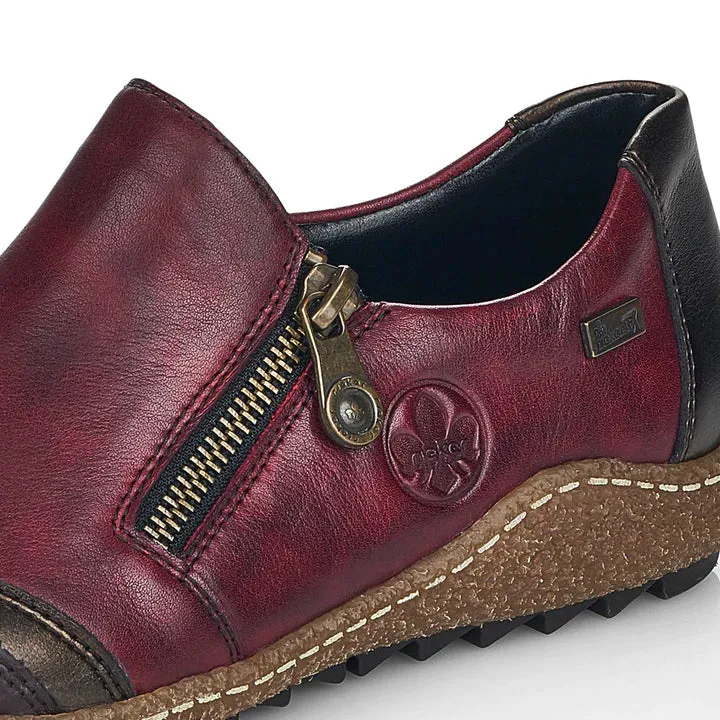 Rieker L7571 WINE MULTY  Waterproof zip fastening shoe L7571-25