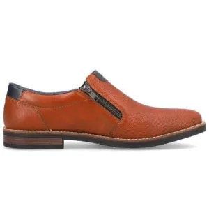 Rieker Men's Zip Dress Shoes- Brown