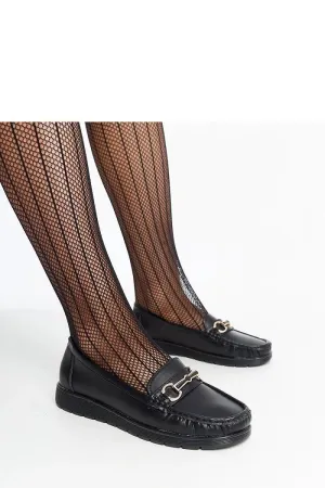 Round toe slip-on black loafers