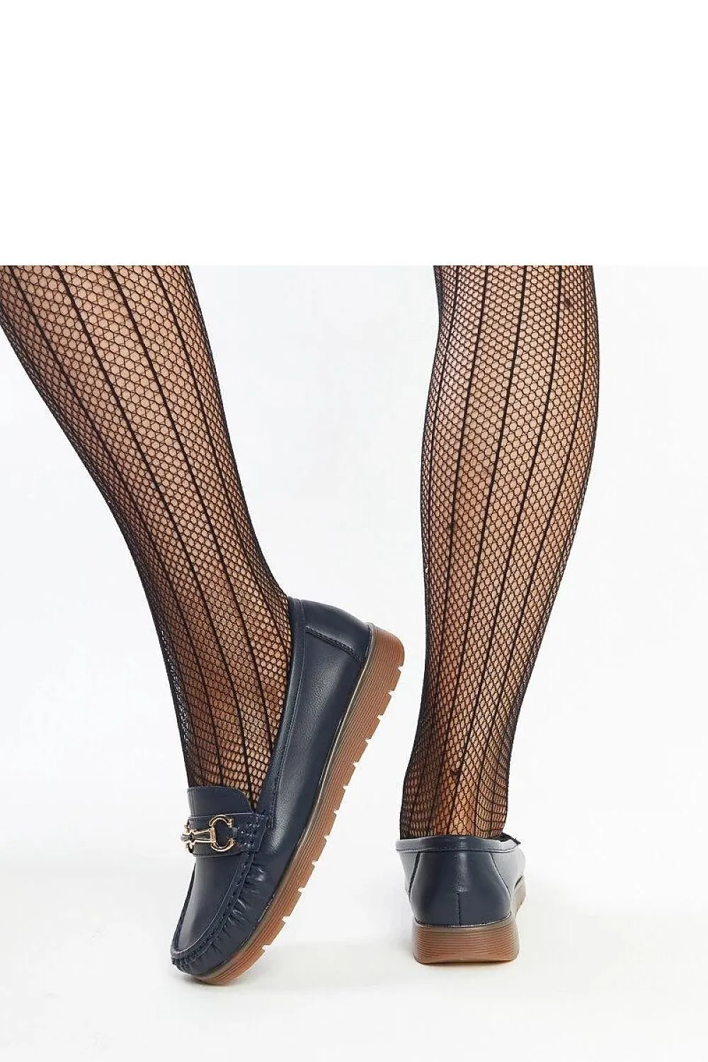 Round toe slip-on black loafers