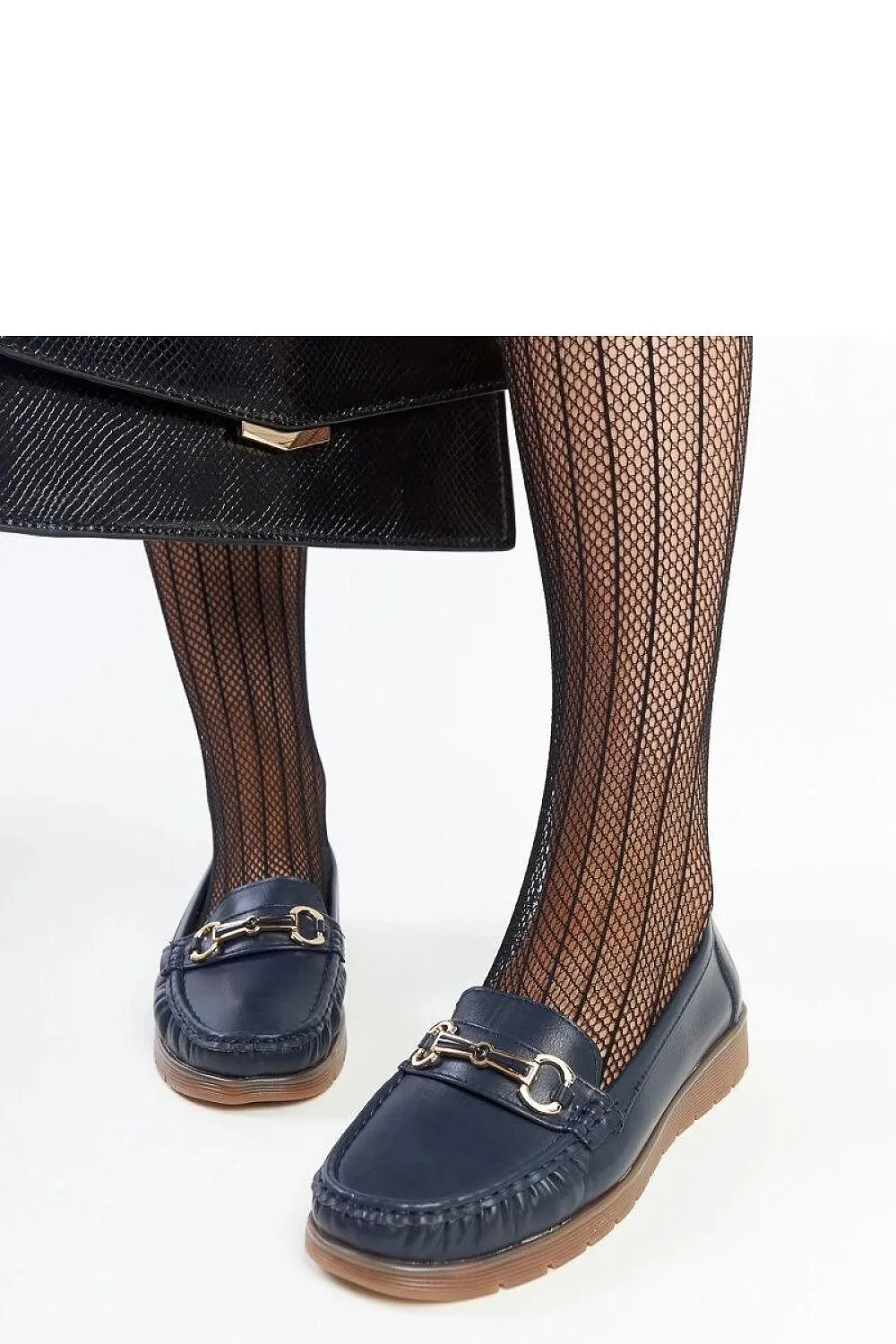 Round toe slip-on black loafers