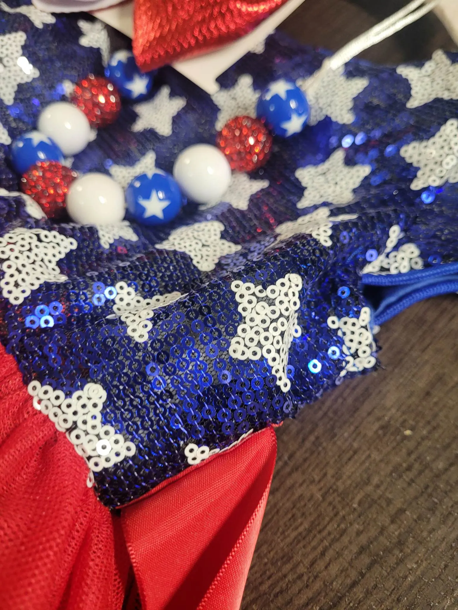 Sequin Stars & Red Tulle Dress