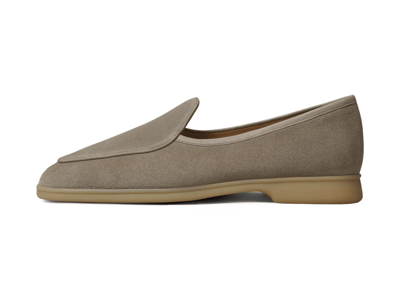 Stride Loafers in Sandy Grey Glove Suede Natural Sole