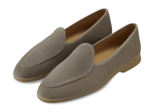 Stride Loafers in Sandy Grey Glove Suede Natural Sole