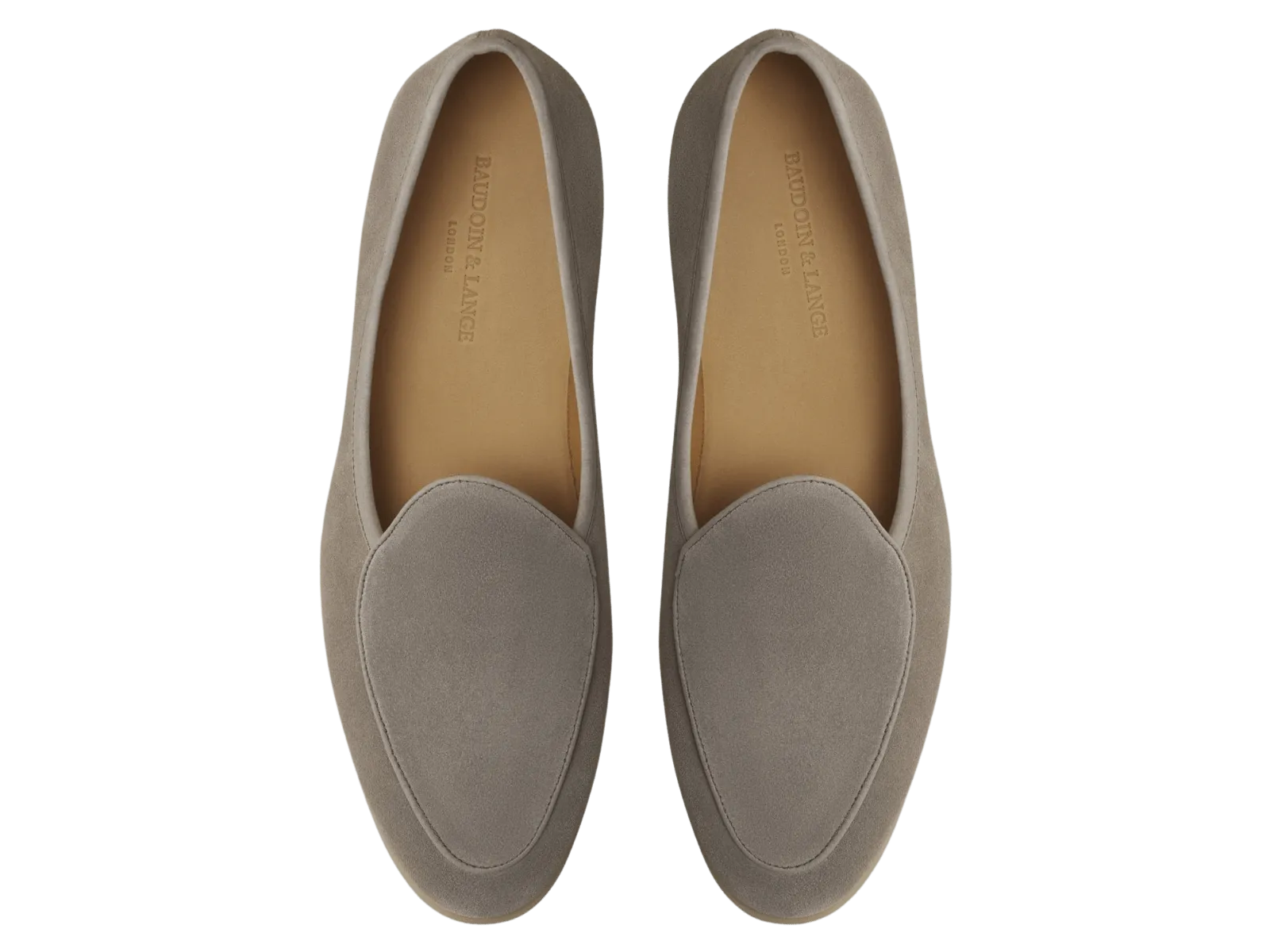 Stride Loafers in Sandy Grey Glove Suede Natural Sole