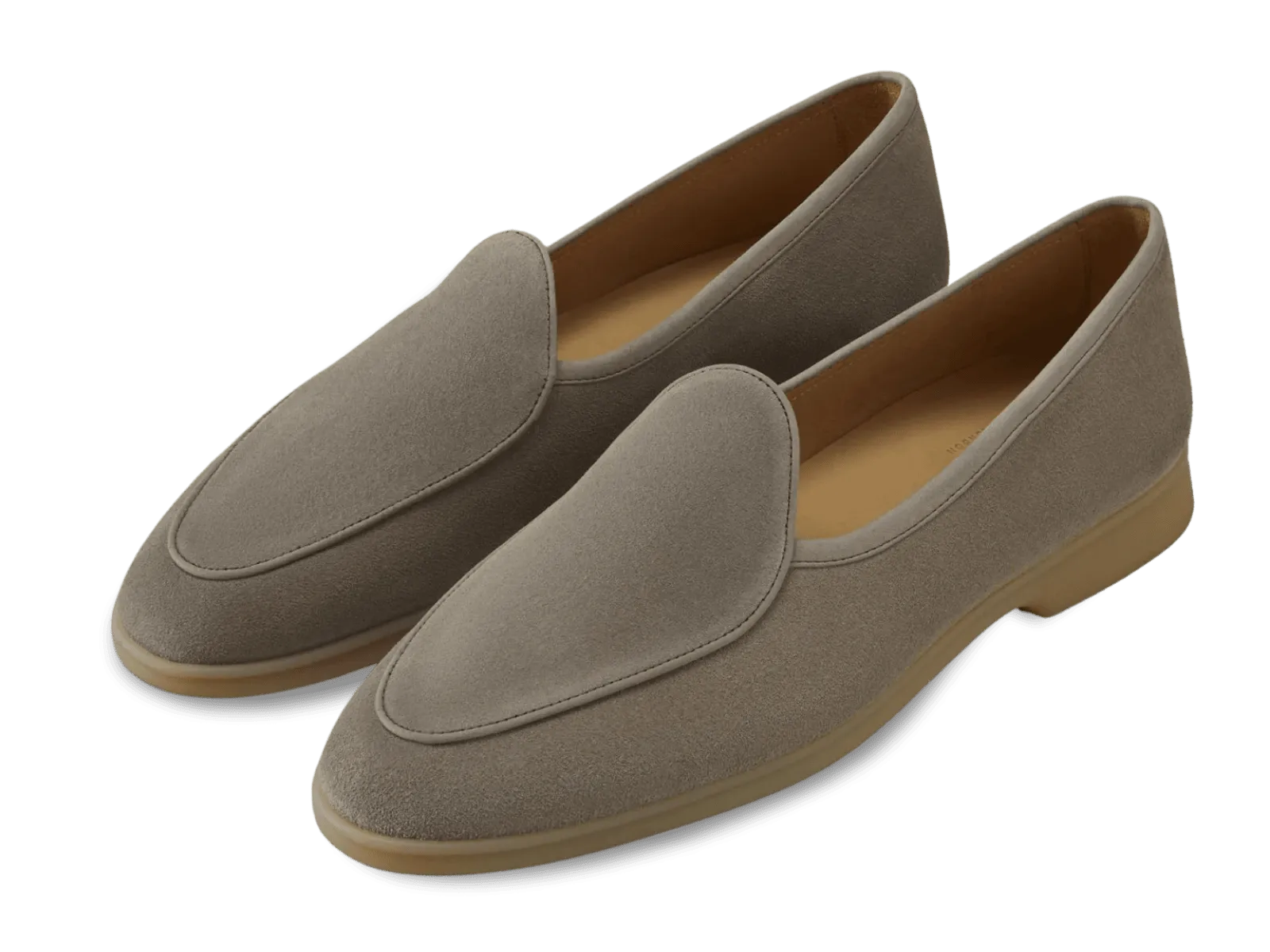 Stride Loafers in Sandy Grey Glove Suede Natural Sole