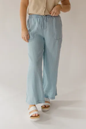 Striped Wide Leg Tencel Pant