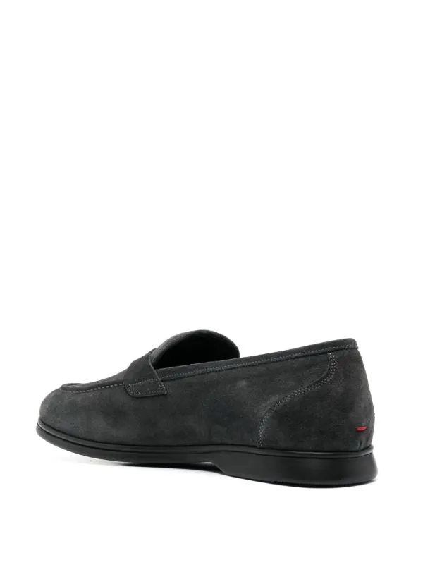 tonal-stitching almond-toe loafers