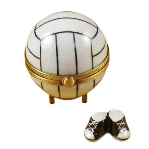Volleyball with Removable Porcelain Tennis Shoes Limoges Porcelain Box