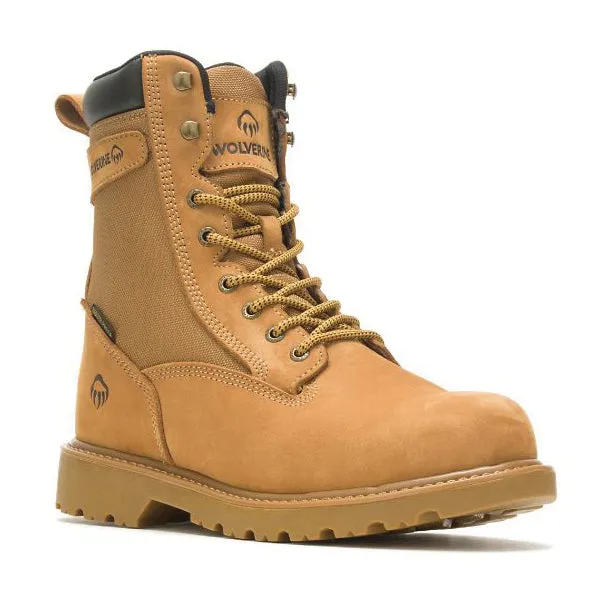 Wolverine® W221022-85M Men's Floorhand Work Boots, 8.5, M, Wheat, Steel Toe, Leather Upper, Rubber Outsole, Insulated