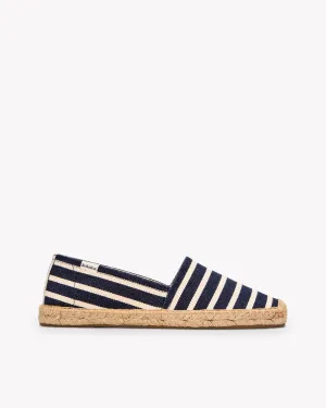 Womens_Espadrilles_The Original_Woven Stripes_Classic - Navy - Ivory